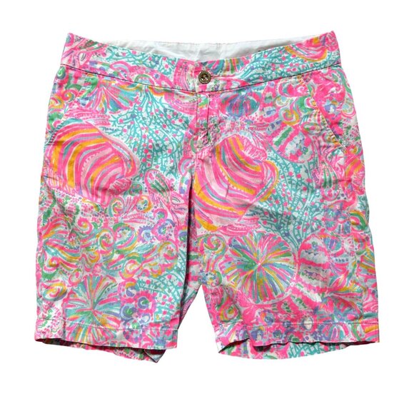 Lilly Pulitzer Women's Sz 10 Chipper Shorts Colorful Print Cotton Blend - Picture 1 of 10